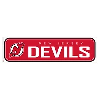 Devils du New Jersey - Décalcomanie murale longue conception repositionnable de l'équipe 90'' x 23''