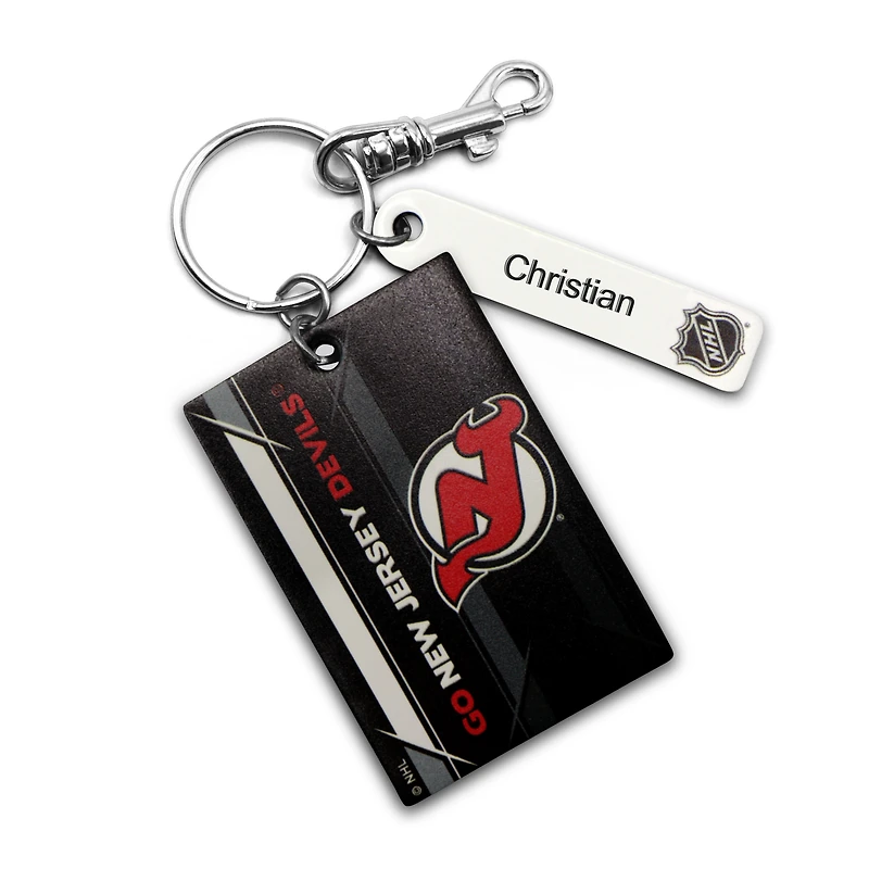 Devils du New Jersey - Coffret cadeau trois pièces en cuir avec étiquette personnalisée