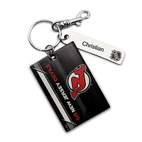 Devils du New Jersey - Coffret cadeau trois pièces en cuir avec étiquette personnalisée