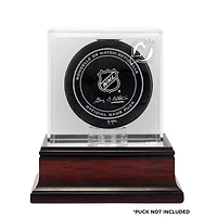 New Jersey Devils Mahogany Hockey Puck Logo Display Case