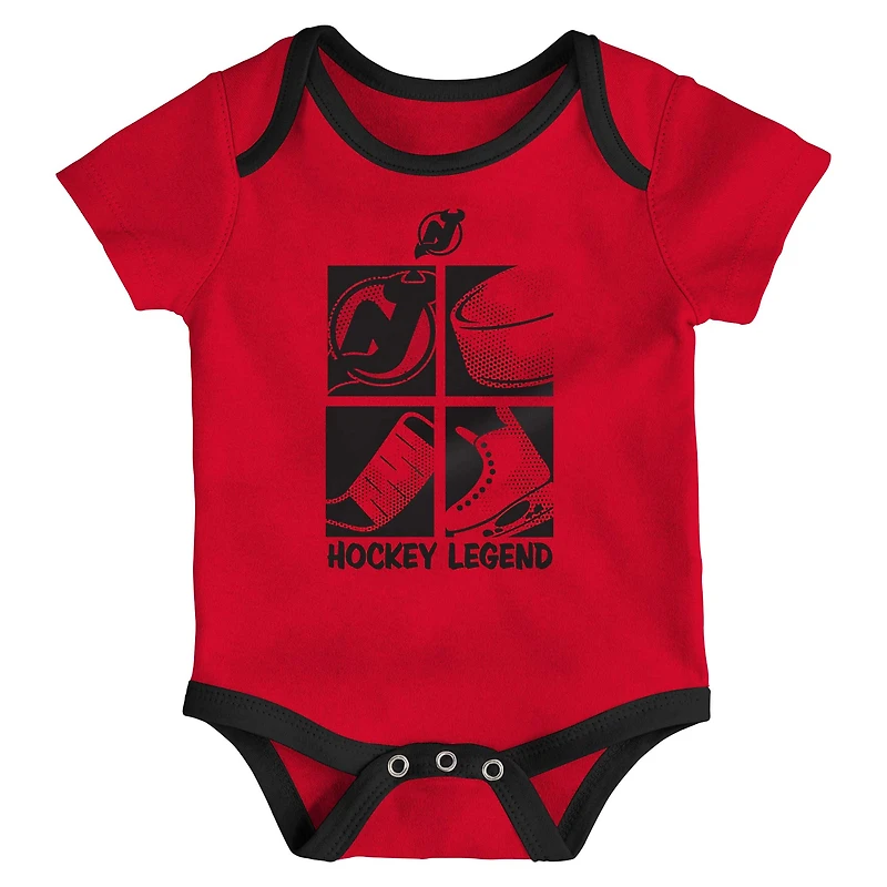 Newborn & Infant New Jersey Devils Legend Three-Piece Bodysuit Set