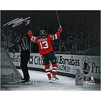 Nico Hischier New Jersey Devils Autographed 8" x 10" Celebration Spotlight Photograph