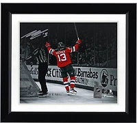 Nico Hischier New Jersey Devils Autographed 8" x 10" Celebration Spotlight Photograph