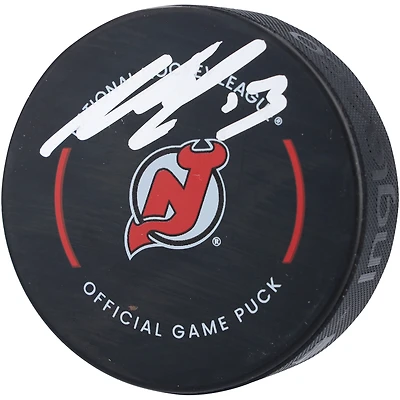 Rondelle de match officielle autographiée par Nico Hischier des Devils du New Jersey