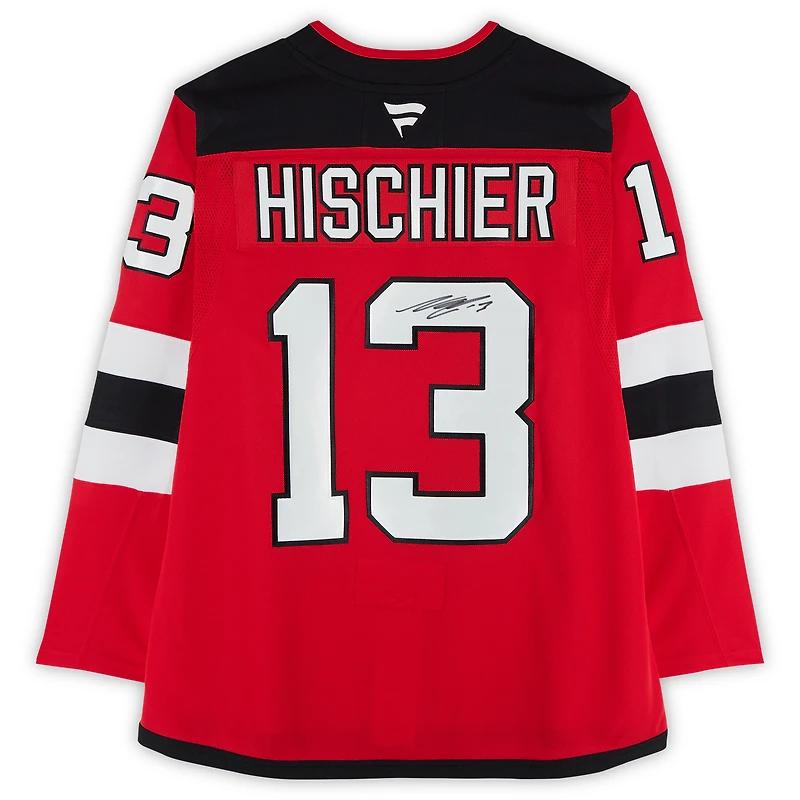 Maillot premium dédicacé par Nico Hischier des Devils du New Jersey, Red Fanatics