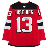 Maillot premium dédicacé par Nico Hischier des Devils du New Jersey, Red Fanatics