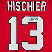 Maillot premium dédicacé par Nico Hischier des Devils du New Jersey, Red Fanatics