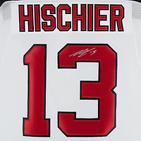 Maillot premium blanc dédicacé par Nico Hischier des Devils du New Jersey