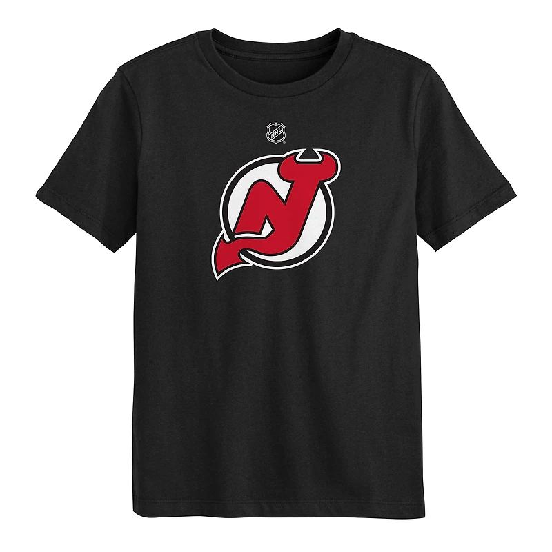 T-shirt noir à logo principal des New Jersey Devils pour enfants d'âge préscolaire Outerstuff