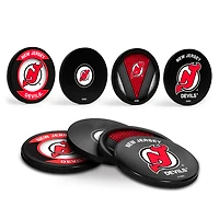 The Sports Vault New Jersey Devils Ensemble de dessous de verre 4 pièces avec rondelle