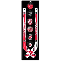 The Sports Vault Ensemble de huit mini bâtons de hockey et rondelles en mousse des Devils du New Jersey