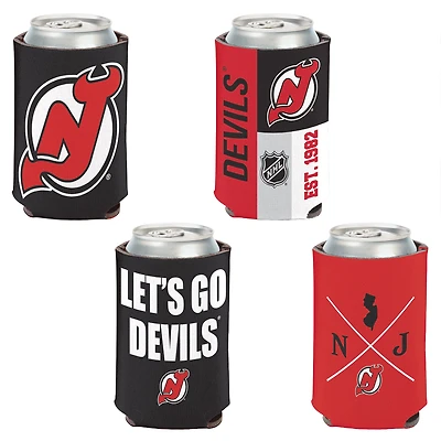 Ensemble de 4 refroidisseurs de canettes WinCraft New Jersey Devils de 355 ml