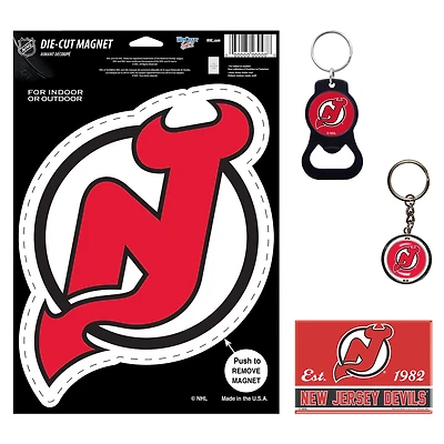 Ensemble de 4 porte-clés et aimants WinCraft New Jersey Devils