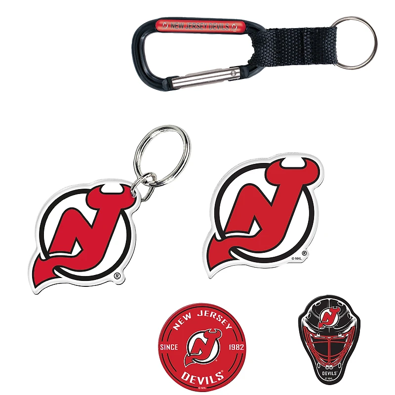 Lot de 5 porte-clés et aimants pour réfrigérateur WinCraft New Jersey Devils