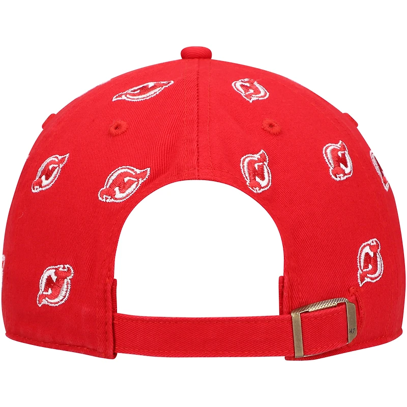 Casquette ajustable avec logo Clean Up Confetti Devils du New Jersey '47 rouge pour femme