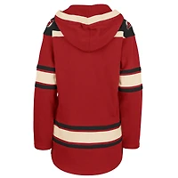Women's '47  Red New Jersey Devils Superior Lacer Pullover Hoodie