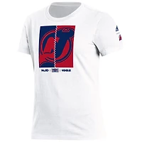 T-shirt adidas blanc New Jersey Devils Reverse Retro 2.0 Playmaker pour femme