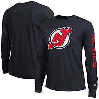 T-shirt à manches longues noir Champion New Jersey Devils pour femmes