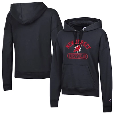 Women's Champion Black New Jersey Devils Arched Pill Box Hoodie