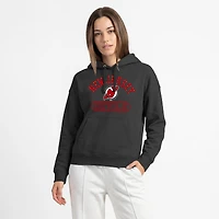 Sweat à capuche Champion noir pour femme, modèle Arched Pill Box, New Jersey Devils.