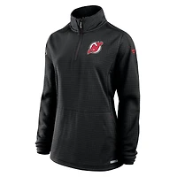 Haut à enfiler léger quart de zip New Jersey Devils Authentic Pro Rink pour femme Fanatics Black