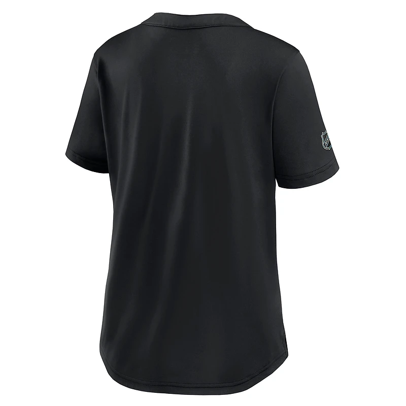 T-shirt technique authentique Pro Rink des New Jersey Devils pour femme, noir, Fanatics