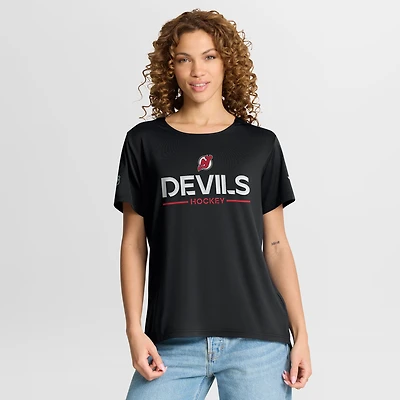 Women's Fanatics Black New Jersey Devils Authentic Pro Rink Tech T-Shirt