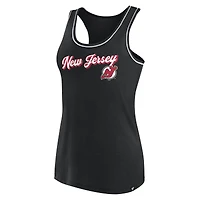 Débardeur noir à col rond et dos nageur Fanatics pour femmes des Devils du New Jersey