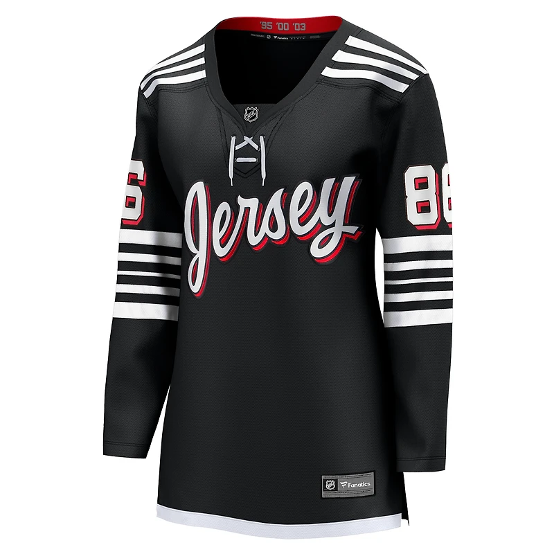 Fanatics pour femmes Jack Hughes noir New Jersey Devils Alternate Premier Breakaway Player Maillot
