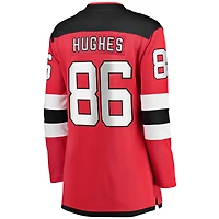 Maillot Breakaway à domicile des Devils du New Jersey Fanatics Jack Hughes pour femmes, rouge
