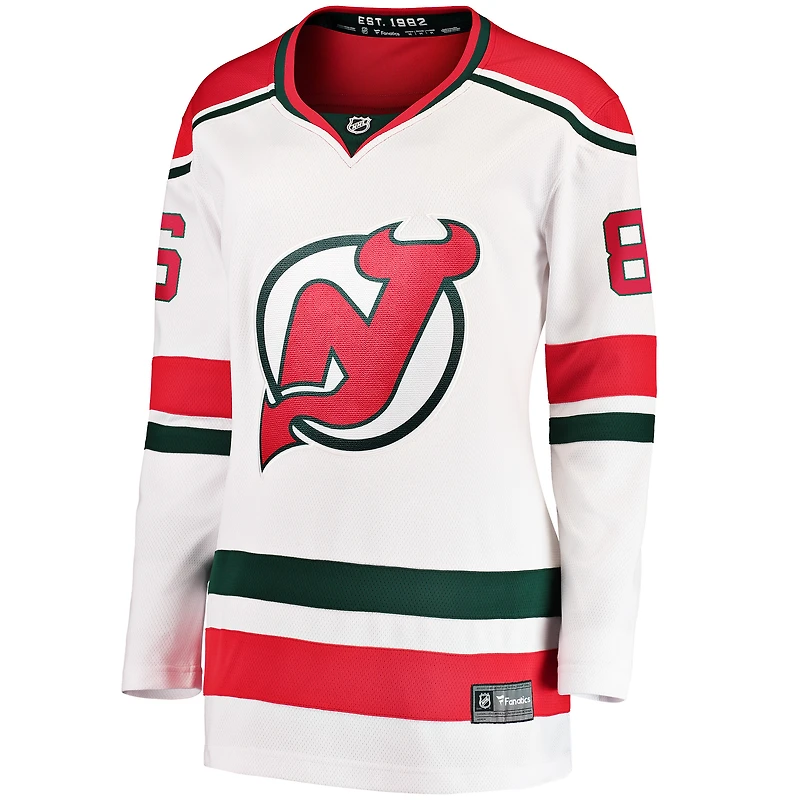 Women's Fanatics Jack Hughes White New Jersey Devils Alternate Breakaway