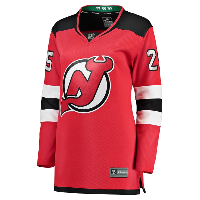 Maillot Jacob Markstrom rouge des Devils du New Jersey à domicile pour femmes