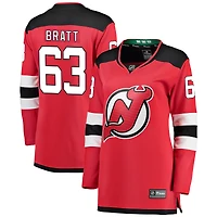 Maillot de joueur échappé à domicile Fanatics Jesper Bratt rouge des Devils du New Jersey pour femmes