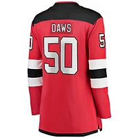 Maillot de joueur échappé à domicile des Devils du New Jersey Fanatics Nico Daws rouge pour femmes