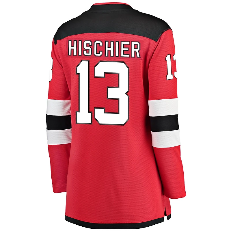 Women's Fanatics Nico Hischier Red New Jersey Devils Breakaway Home Player