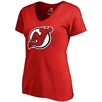 Fanatics pour femmes Nico Hischier Red New Jersey Devils Plus Backer Name & Number T-shirt à col en V