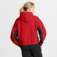 Sweat à capuche boxy rouge carreaux des Devils du New Jersey pour femmes Fanatics