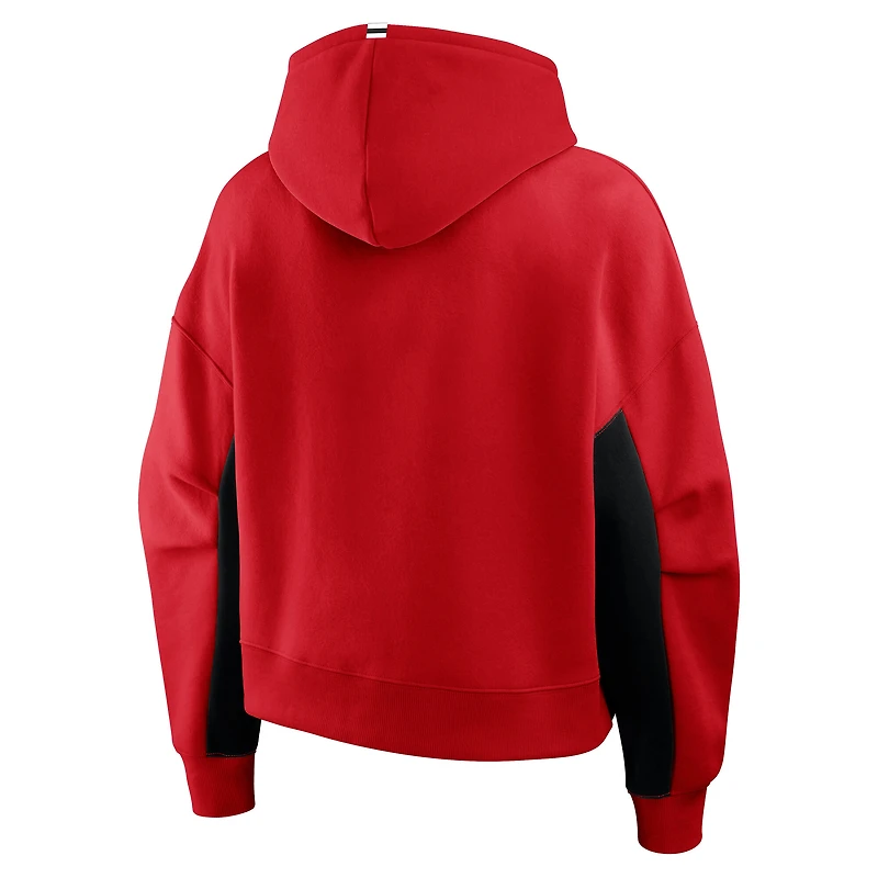 Women's Fanatics Red New Jersey Devils Back Check Boxy Hoodie