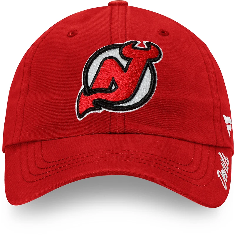 Women's Fanatics Red New Jersey Devils Core Primary Logo Adjustable Hat