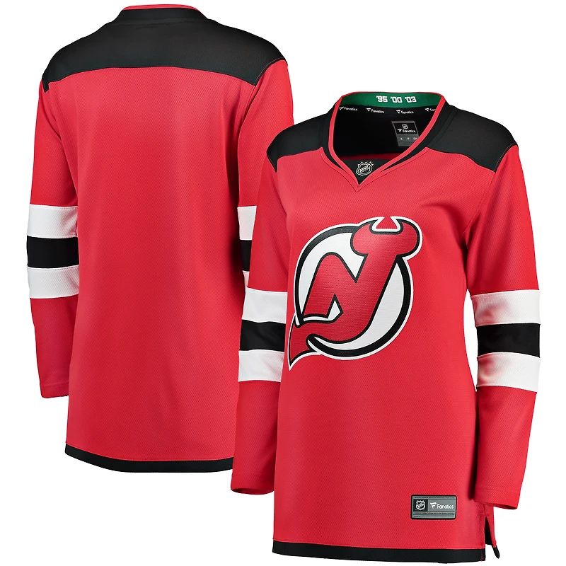 Maillot rouge pour femmes Fanatics des Devils du New Jersey à domicile Breakaway