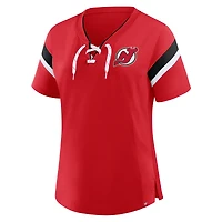 T-shirt rouge Athena Offside des Devils du New Jersey pour femmes