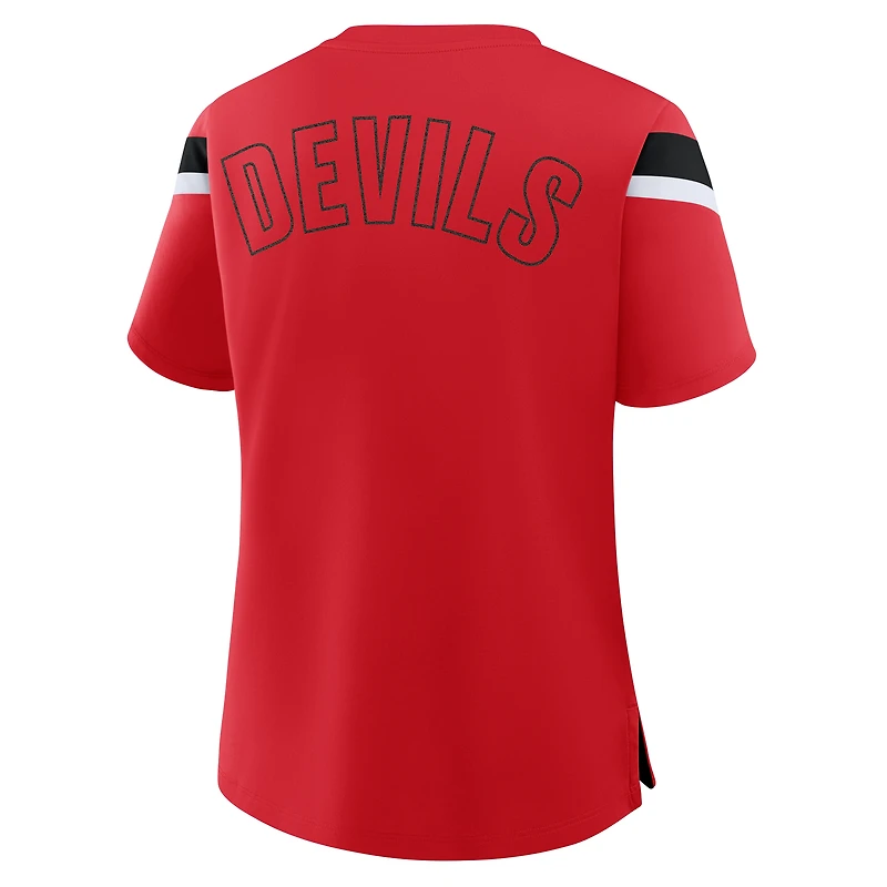T-shirt rouge Athena Offside des Devils du New Jersey pour femmes
