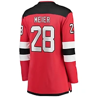 Maillot de joueur échappé à domicile des Devils du New Jersey Fanatics Timo Meier rouge pour femmes