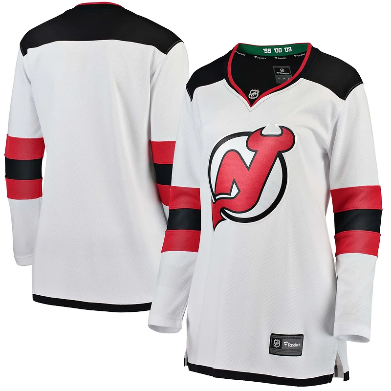 Maillot Breakaway Fanatics pour femmes, blanc, New Jersey Devils Away