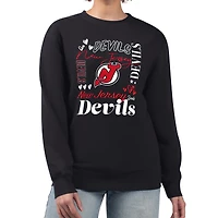 Sweat-shirt à manches longues en polaire motif collage noir New Jersey Devils G-III 4Her par Carl Banks pour femme