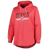 Chandail à capuchon en polaire taille plus des Devils du New Jersey pour femmes, rouge chiné