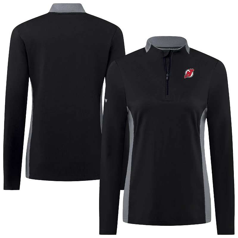 Women's Levelwear Black New Jersey Devils Moxie Insignia Core Quarter-Zip Top