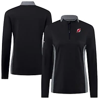 Women's Levelwear Black New Jersey Devils Moxie Insignia Core Quarter-Zip Top