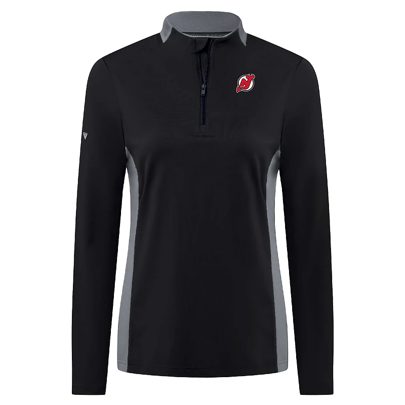 Haut à glissière quart de tour Moxie Insignia Core pour femme, noir, des Devils du New Jersey