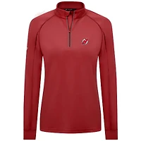 Haut à glissière quart de tour Kinetic Insignia Core Raglan pour femme Levelwear Red New Jersey Devils